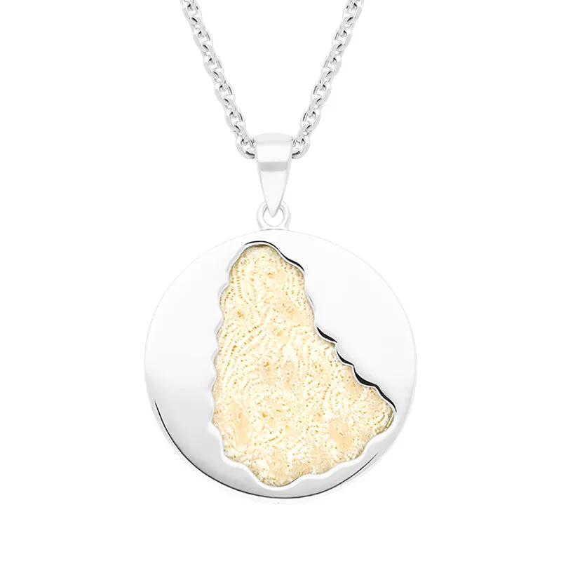 Sterling Silver Coquina 24mm Barbados Island Disc Necklace sold by Jura Watches product image thumbnail 2