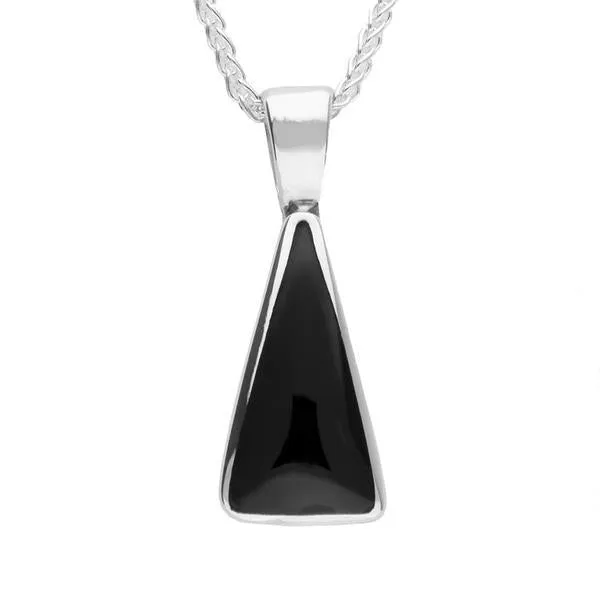 Sterling Silver Whitby Jet Triangle Drop Necklace and Earring Set sold by Jura Watches product image thumbnail 2