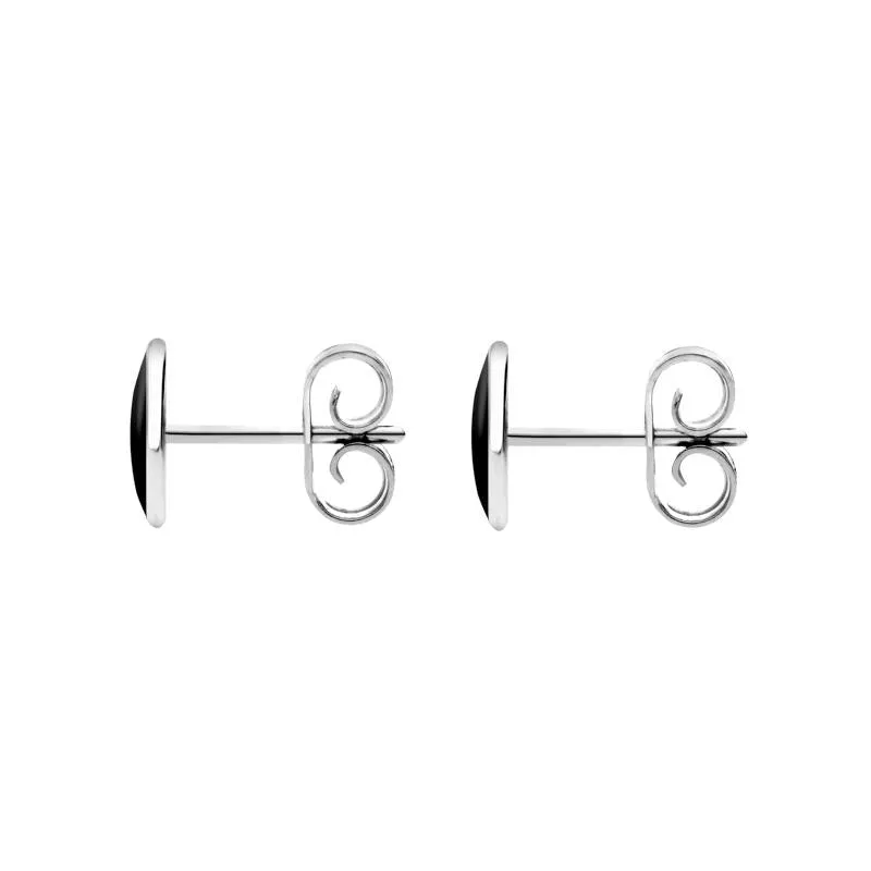 Sterling Silver Whitby Jet 7mm x 5mm Classic Small Oval Stud Earrings sold by Jura Watches product image thumbnail 2
