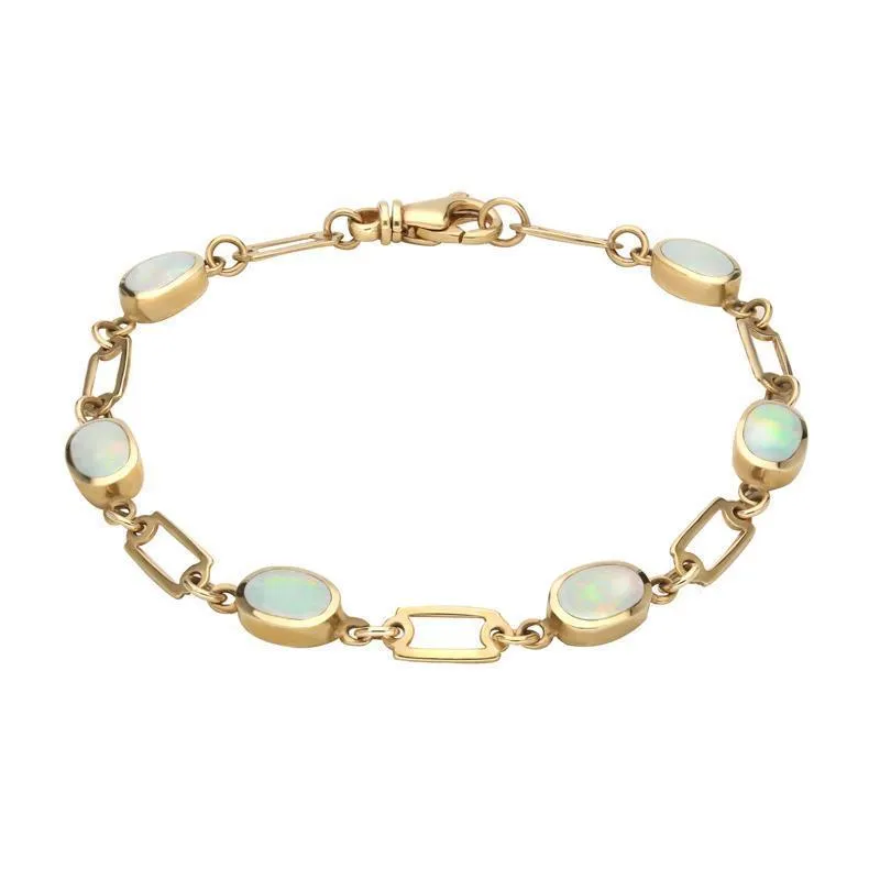 9ct Yellow Gold Opal Oval Linked Bracelet sold by Jura Watches