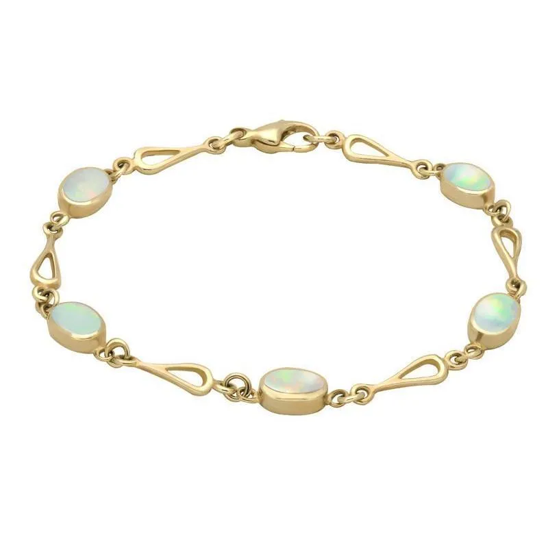9ct Yellow Gold Opal Oval Spoon Link Bracelet sold by Jura Watches