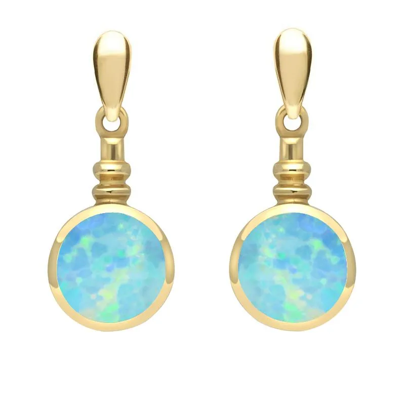 9ct Yellow Gold Opal Bottle Top Drop Earrings sold by Jura Watches