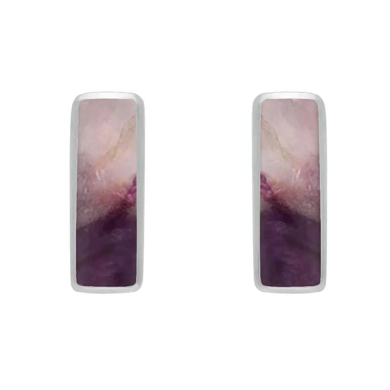 Sterling Silver Blue John Small Oblong Stud Earrings sold by Jura Watches