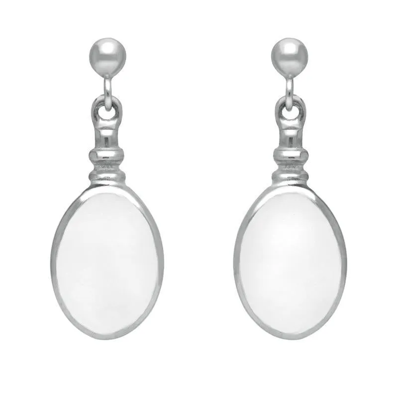 Sterling Silver Bauxite Oval Bottle Top Drop Earrings sold by Jura Watches