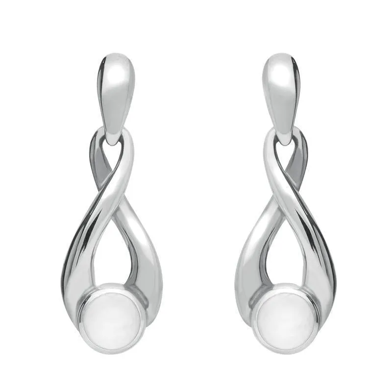 Sterling Silver Bauxite Eternity Loop Drop Earrings sold by Jura Watches
