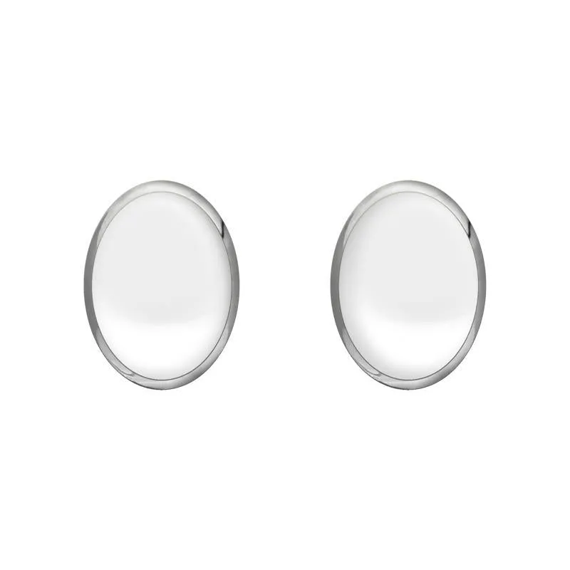 Sterling Silver Bauxite 7mm x 5mm Classic Small Oval Stud Earrings sold by Jura Watches