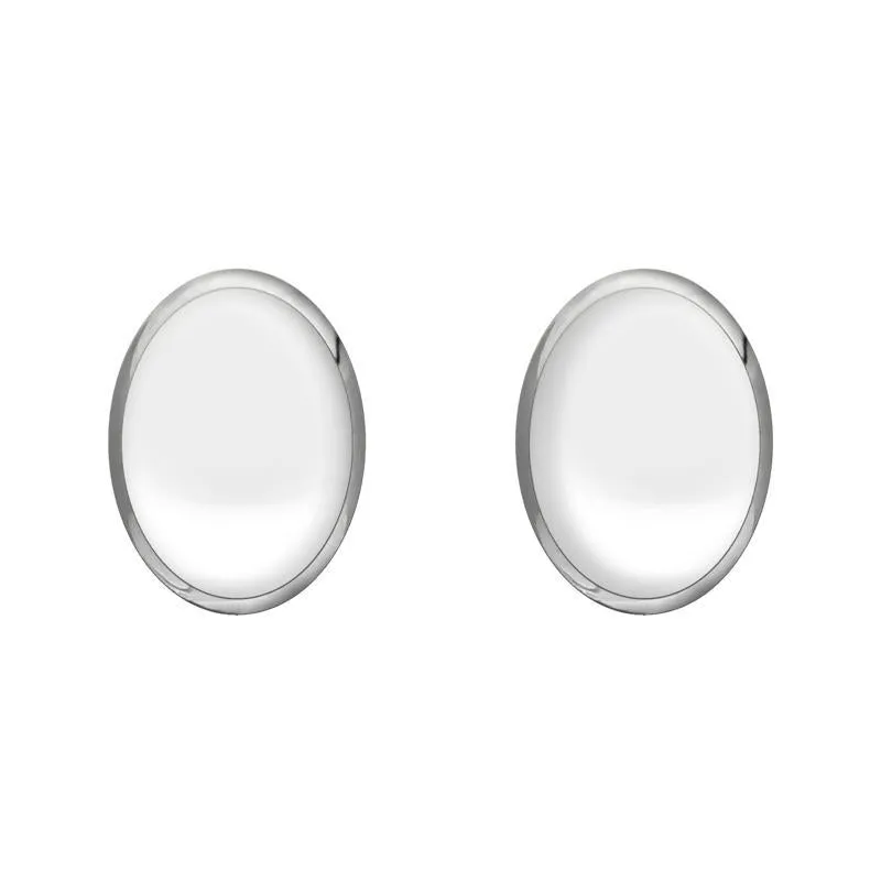 Sterling Silver Bauxite 8mm x 6mm Classic Medium Oval Stud Earrings sold by Jura Watches