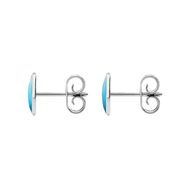 Sterling Silver Turquoise 8mm x 6mm Classic Medium Oval Stud Earrings sold by Jura Watches product image thumbnail 2