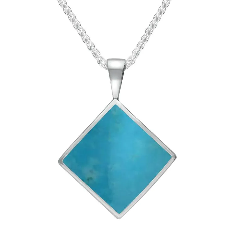 Sterling Silver Turquoise Small Rhombus Necklace sold by Jura Watches