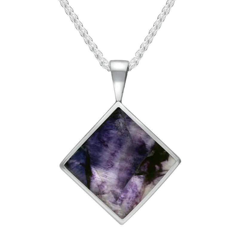 Sterling Silver Blue John Small Rhombus Necklace sold by Jura Watches
