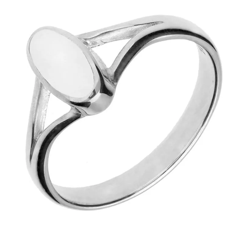 Sterling Silver Bauxite Heritage Oval Split Shoulder Ring sold by Jura Watches