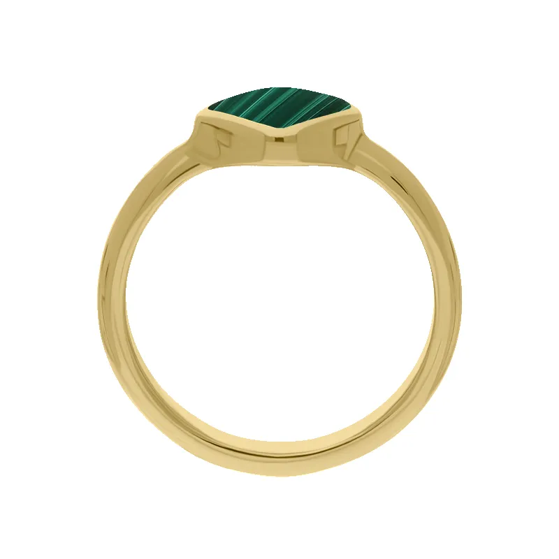 9ct Yellow Gold Malachite Cushion Ring sold by Jura Watches product image thumbnail 2