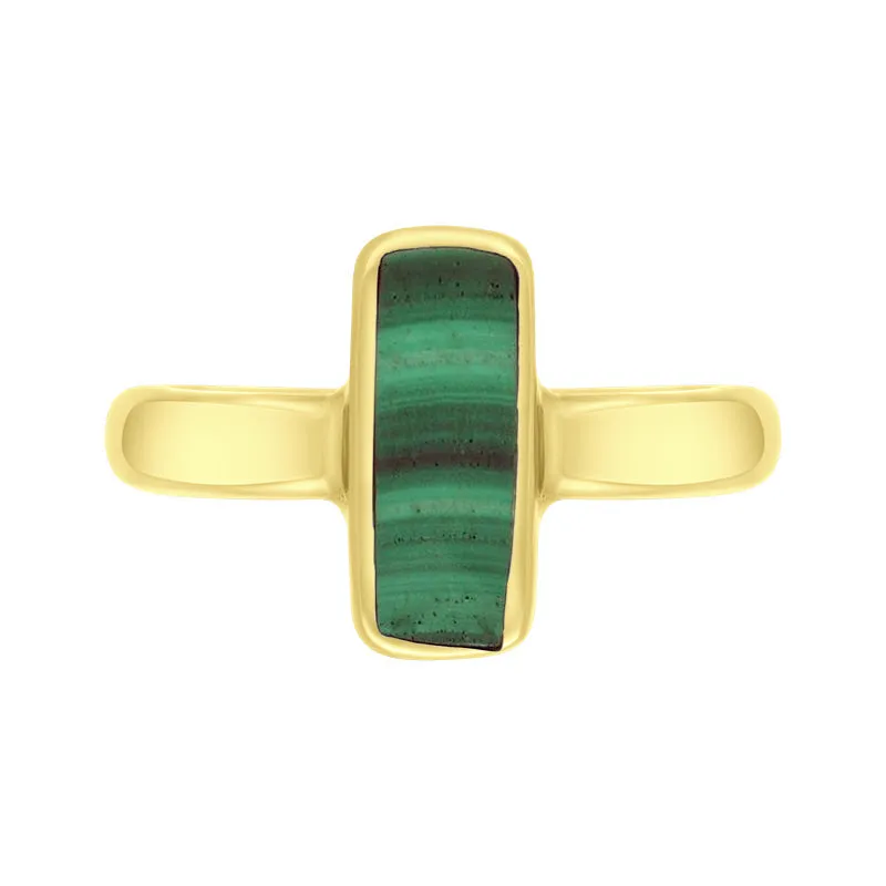 9ct Yellow Gold Malachite Dinky Oblong Ring sold by Jura Watches product image thumbnail 3