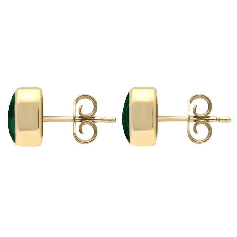 9ct Yellow Gold Malachite Small Dinky Cushion Stud Earrings sold by Jura Watches product image thumbnail 2