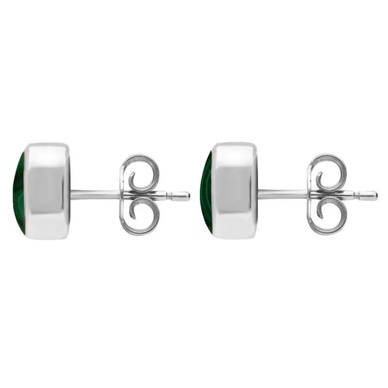 Sterling Silver Malachite Small Dinky Cushion Stud Earrings sold by Jura Watches product image thumbnail 2