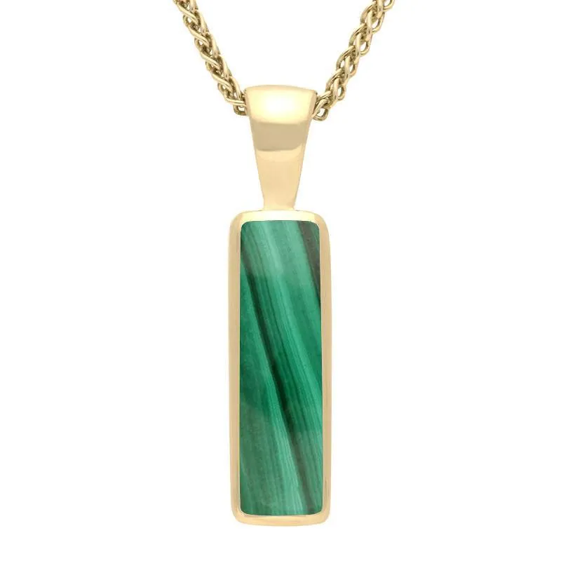 9ct Yellow Gold Malachite Small Oblong Necklace sold by Jura Watches