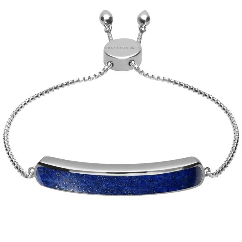 Sterling Silver Lapis Lazuli Lineaire Long Bracelet sold by Jura Watches