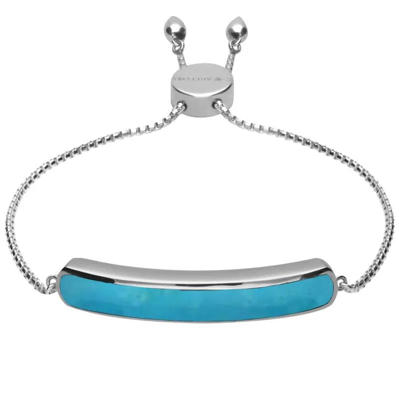 Sterling Silver Turquoise Lineaire Long Bracelet sold by Jura Watches
