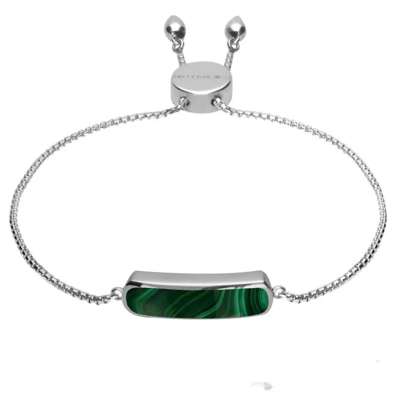 Sterling Silver Malachite Lineaire Petite Bracelet sold by Jura Watches
