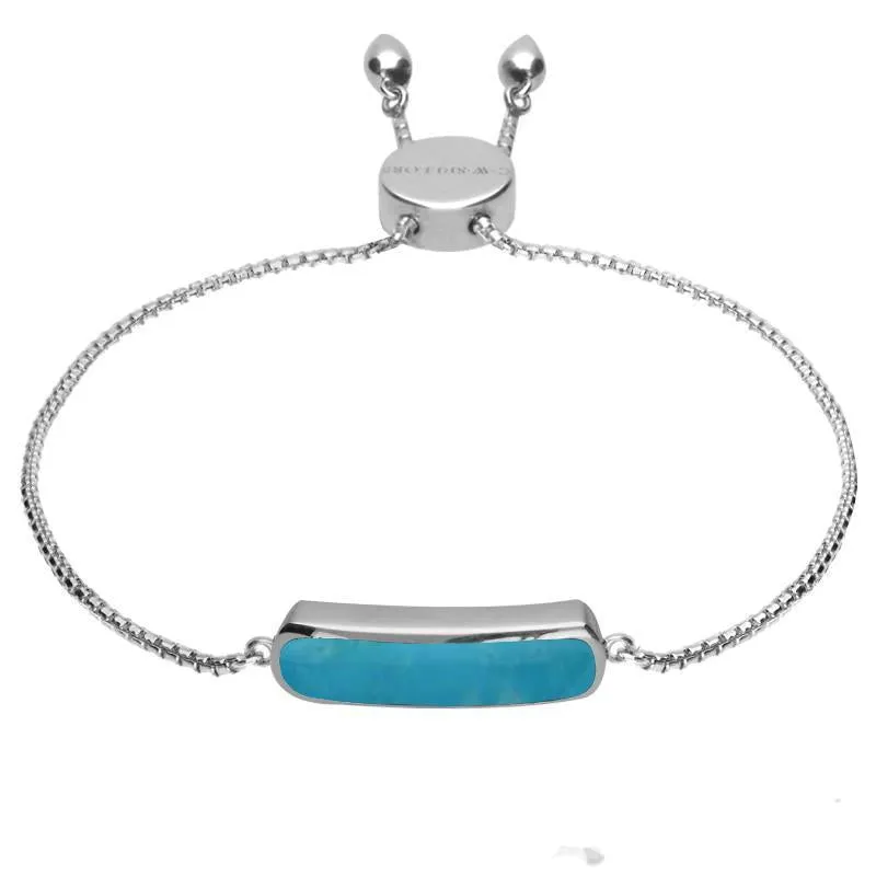 Sterling Silver Turquoise Lineaire Petite Bracelet sold by Jura Watches