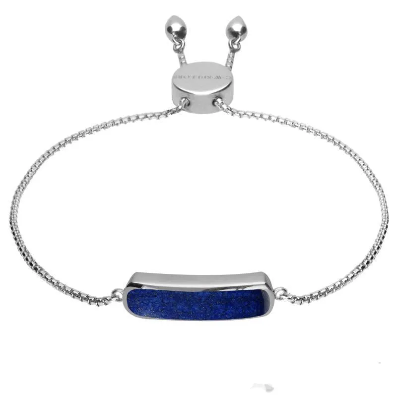 Sterling Silver Lapis Lazuli Lineaire Petite Bracelet sold by Jura Watches