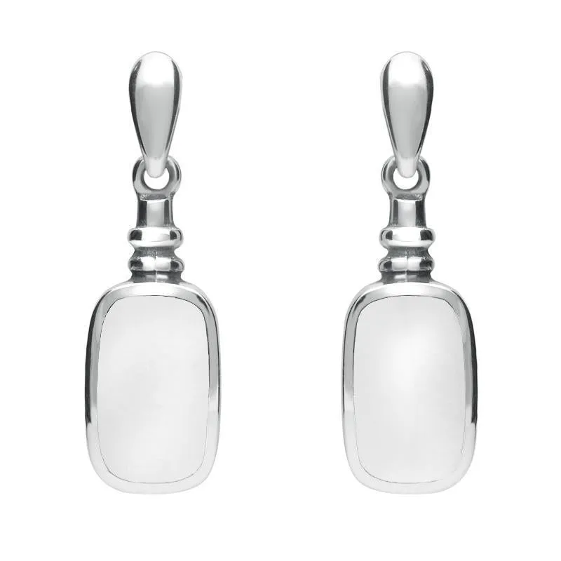 Sterling Silver Bauxite Oblong Bottle Top Drop Earrings sold by Jura Watches
