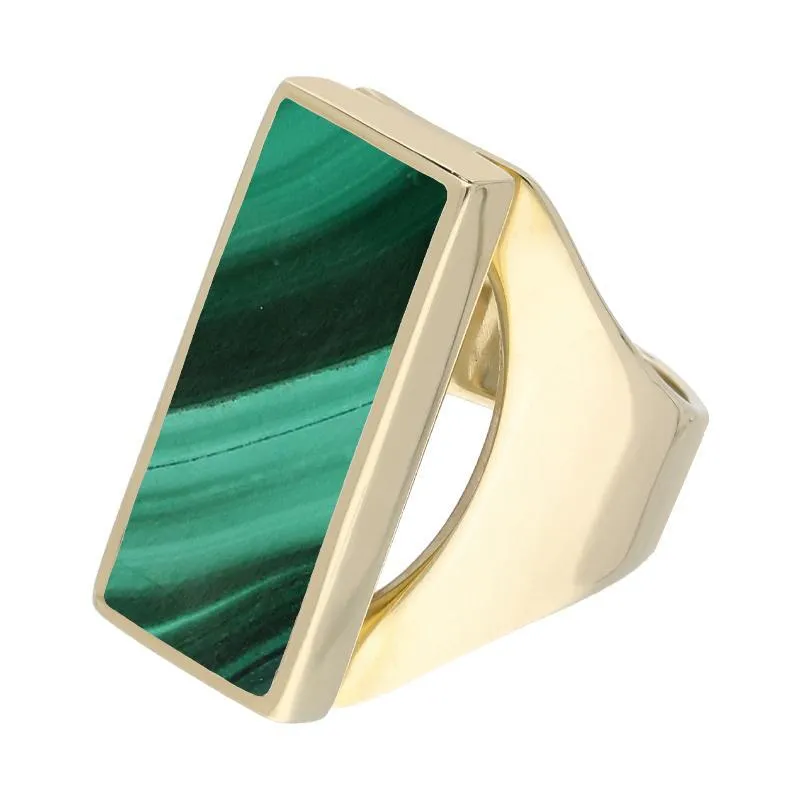 9ct Yellow Gold Malachite Medium Oblong Ring sold by Jura Watches product image thumbnail 2