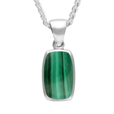 Sterling Silver Malachite Dinky Barrel Necklace sold by Jura Watches