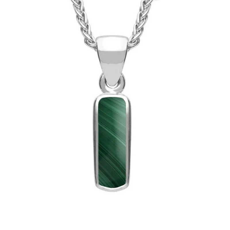 Sterling Silver Malachite Dinky Oblong Necklace sold by Jura Watches