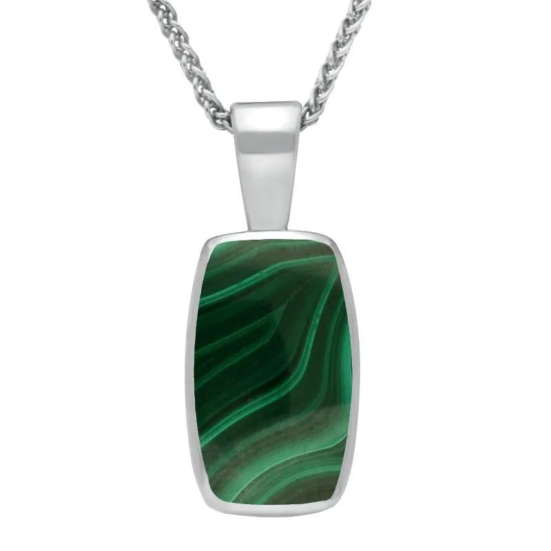 Sterling Silver Malachite Barrel Shaped Necklace sold by Jura Watches