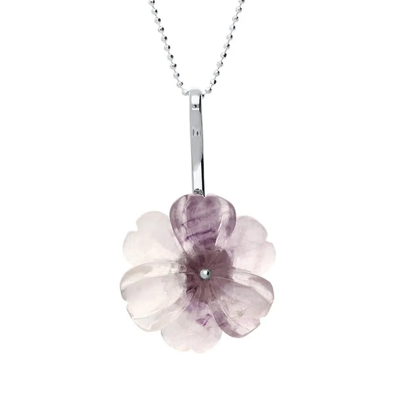 Sterling Silver Blue John Tuberose 27mm Dahlia Necklace sold by Jura Watches