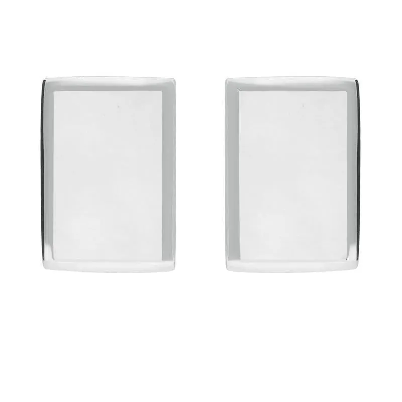 Sterling Silver Bauxite Flat Oblong Stud Earrings sold by Jura Watches