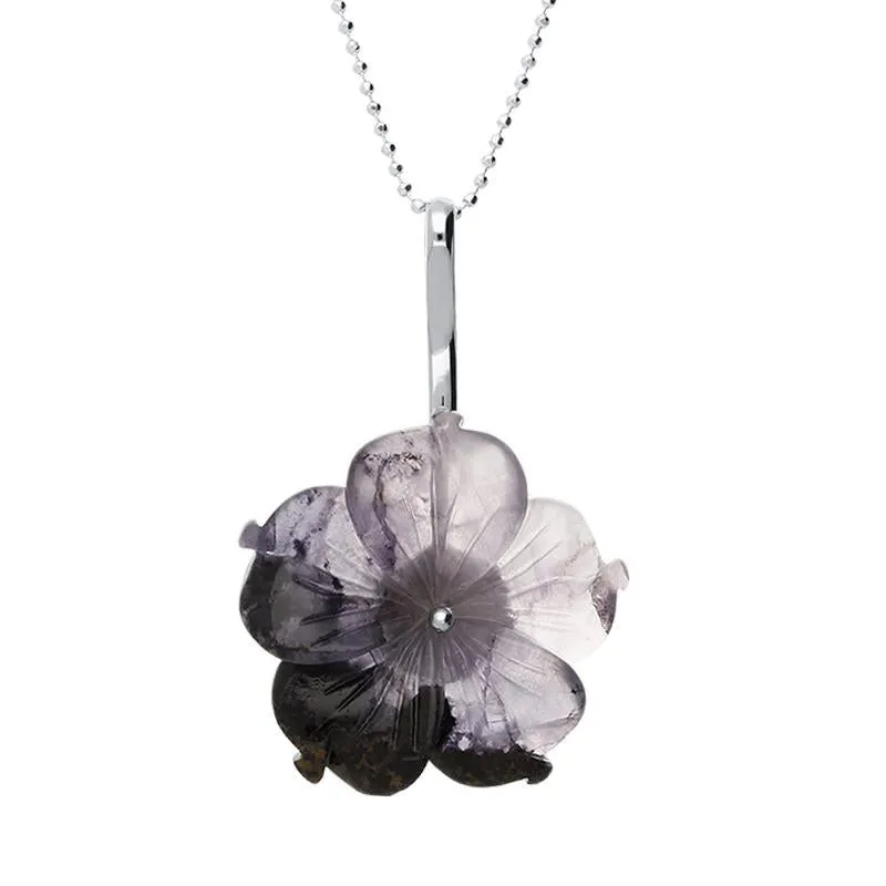 Sterling Silver Blue John Tuberose 28mm Carnation Necklace sold by Jura Watches
