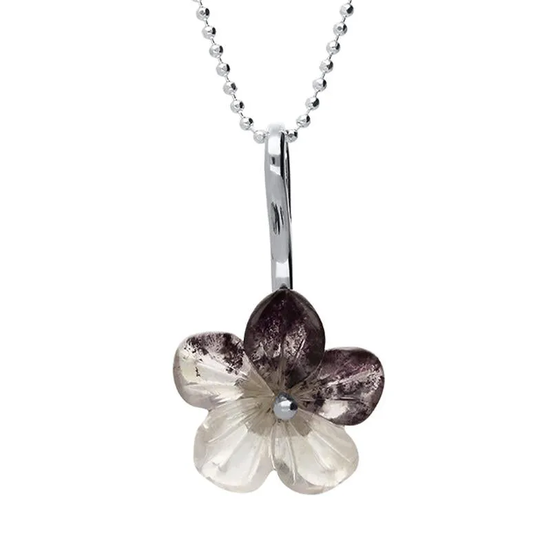 Sterling Silver Blue John Tuberose Pansy Necklace sold by Jura Watches