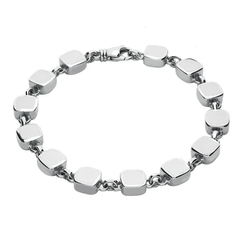 Sterling Silver Bauxite Square Small Cushion Bracelet sold by Jura Watches