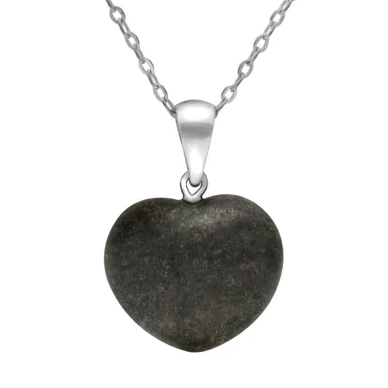 Silver Plated Preseli Medium Carved Heart Necklace sold by Jura Watches