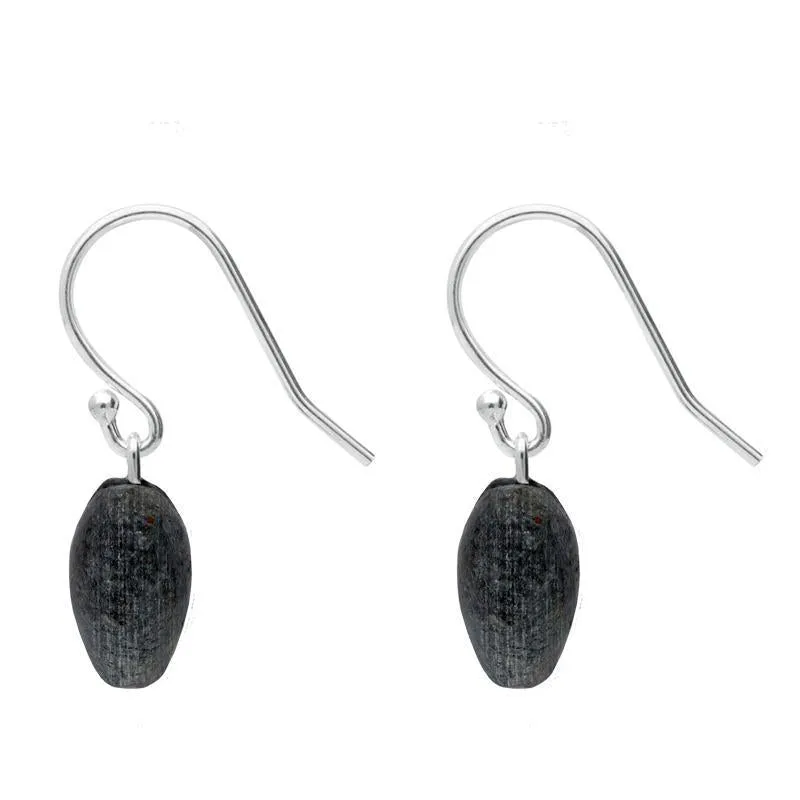 Silver Plate Preseli Bluestone Carved Heart Hook Drop Earrings sold by Jura Watches product image thumbnail 2