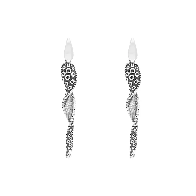 Sterling Silver Tentacle Twist Drop Earrings sold by Jura Watches