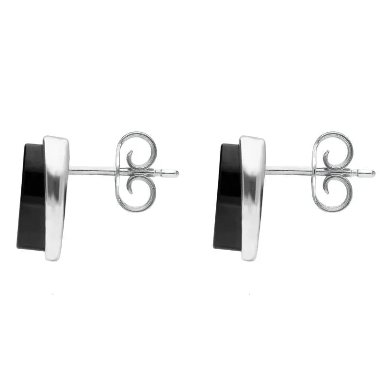Sterling Silver Whitby Jet Long Oval Stud Earrings sold by Jura Watches product image thumbnail 2