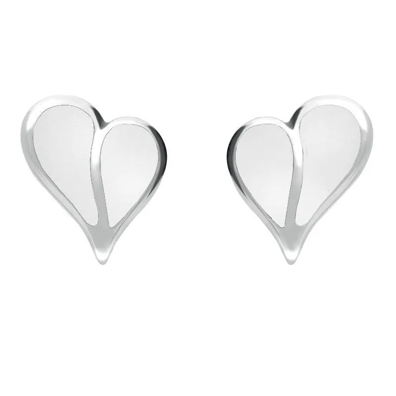 Sterling Silver Bauxite Split Heart Stud Earrings sold by Jura Watches