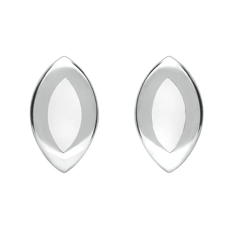 Sterling Silver Bauxite Framed Marquise Stud Earrings sold by Jura Watches