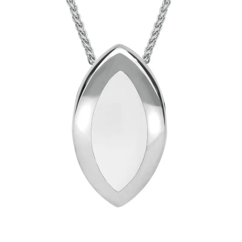 Sterling Silver Bauxite Framed Marquise Necklace sold by Jura Watches
