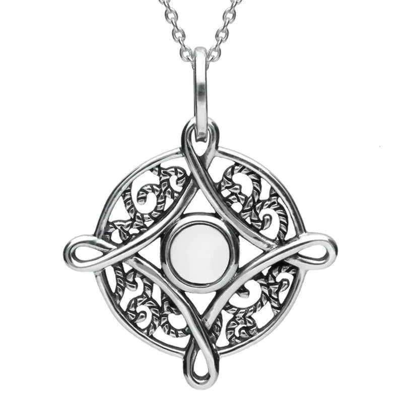 Sterling Silver Bauxite Detailed Four Point Cross Necklace sold by Jura Watches