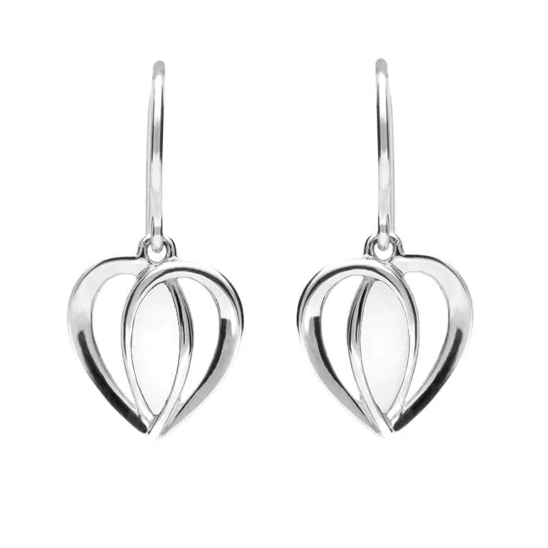 Sterling Silver Bauxite Heart Drop Earrings sold by Jura Watches