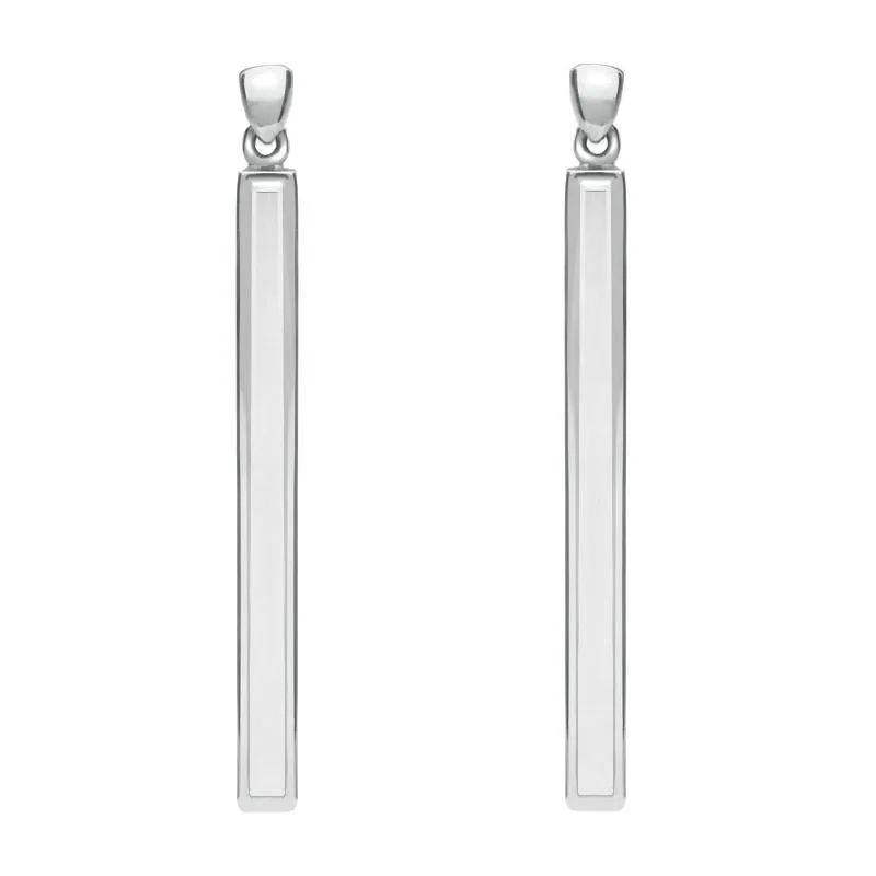 Sterling Silver Bauxite Long Slim Drop Earrings sold by Jura Watches