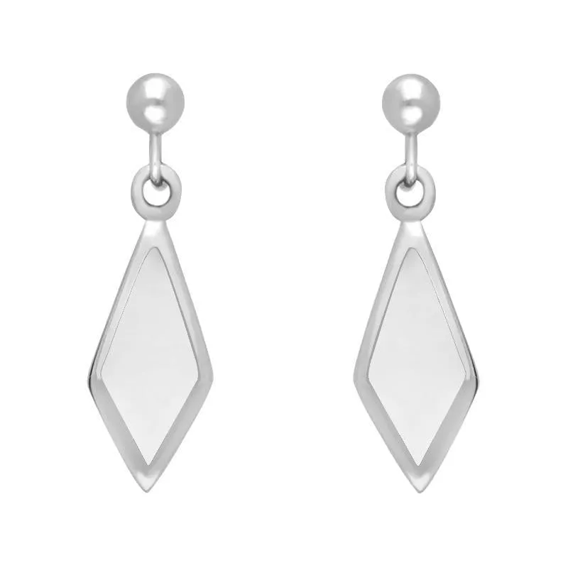 Sterling Silver Bauxite Dinky Diamond Shape Drop Earrings sold by Jura Watches
