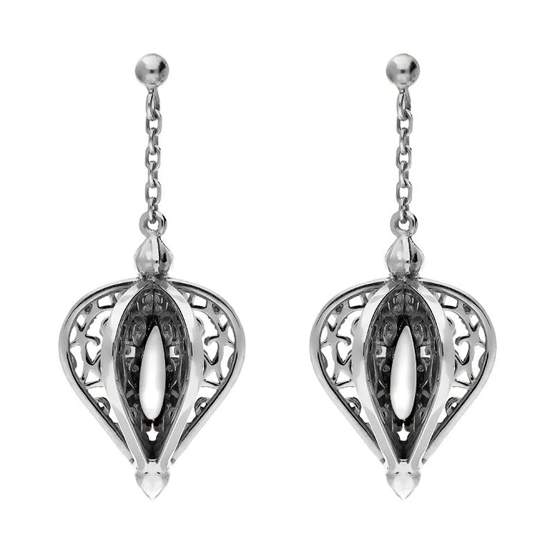 Sterling Silver Bauxite Flore Filigree Drop Earrings sold by Jura Watches