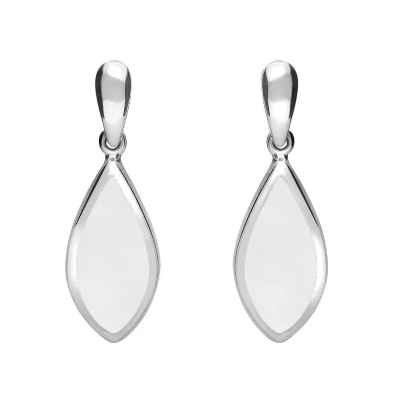 Sterling Silver Bauxite Pointed Pear Drop Earrings sold by Jura Watches