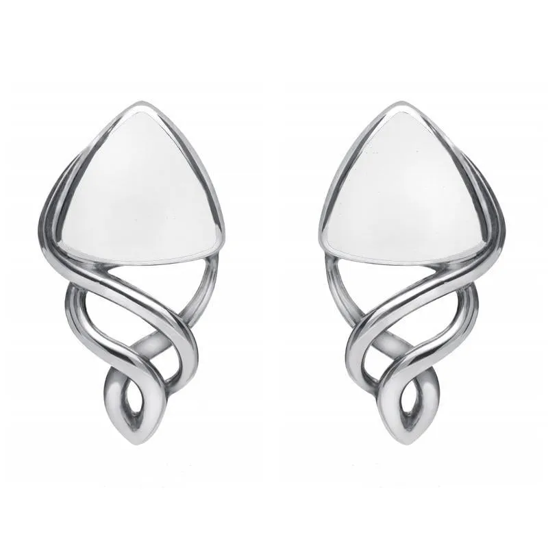 Sterling Silver Bauxite Curve Triangle Celtic Stud Earrings sold by Jura Watches