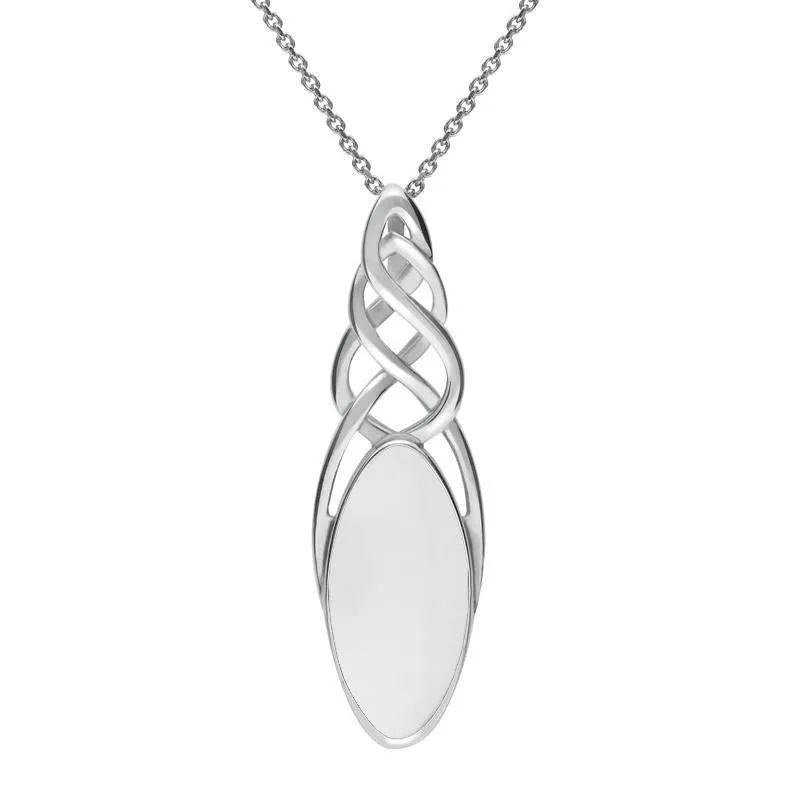 Sterling Silver Bauxite Marquise Pierced Long Necklace sold by Jura Watches